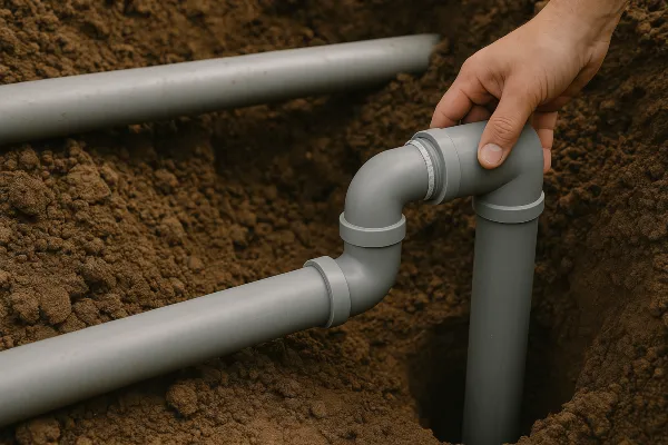 PVC pipes going underground in Cedar Park, TX - Residential Plumbing Services